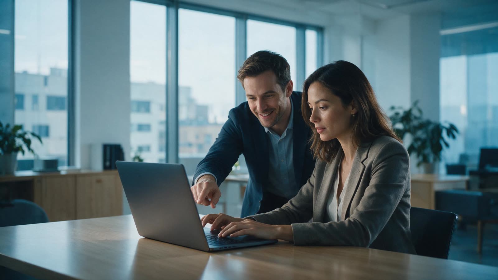 Mentor ao lado da aluna